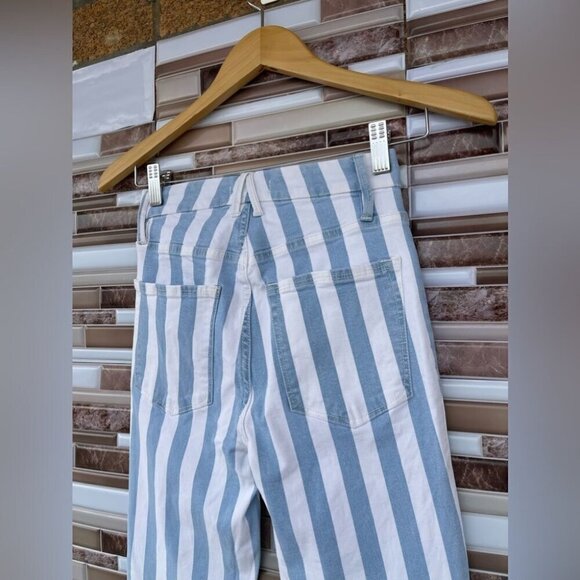 Good American Baby Blue white stipe jeans size 24 - Picture 6 of 12